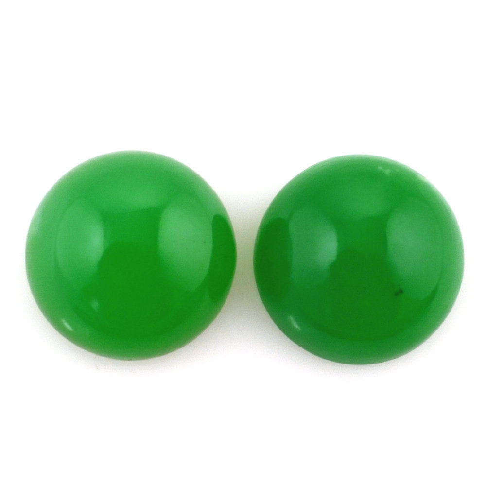 NATURAL CHRYSOPRASE ROUND CAB 12MM 6.45 Cts.