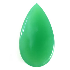 NATURAL CHRYSOPRASE PEAR CAB 25X14MM 19.42 Cts.