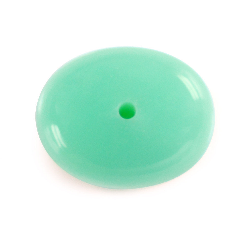 MINT CHRYSOPRASE PLAIN OLIVE SHAPE (HALF DRILL) 14.80X11.90MM 10.95 Cts.