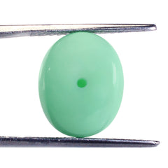 MINT CHRYSOPRASE PLAIN OLIVE SHAPE (HALF DRILL) 14.80X11.90MM 11.23 Cts.