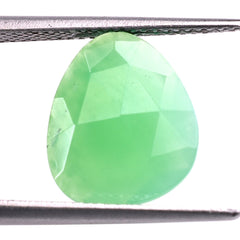 CHRYSOPRASE ROSE CUT BRIOLETTE TRILLIONISH 13X11MM 3.35 Cts.