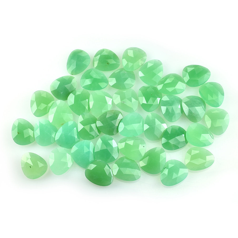 CHRYSOPRASE ROSE CUT BRIOLETTE TRILLIONISH 13X11MM 3.35 Cts.