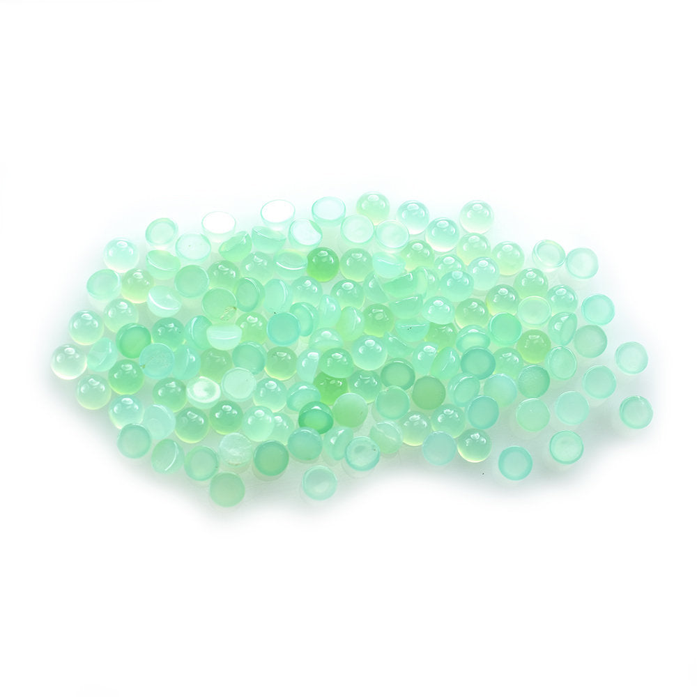 CHRYSOPRASE PLAIN ROUND CAB (A/CLEAN) (SEMI-MILKY) 5X5MM 0.56 Cts.