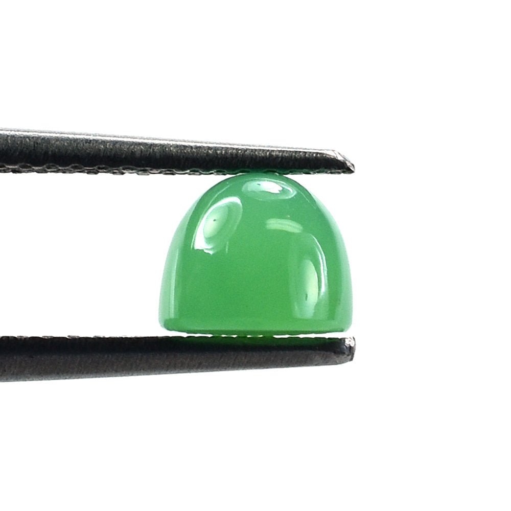 CHRYSOPRASE PLAIN HIGHDOME ROUND CAB (AAA/DARK) (OPAQUE/CLEAN) 6X6MM 1.26 Cts.