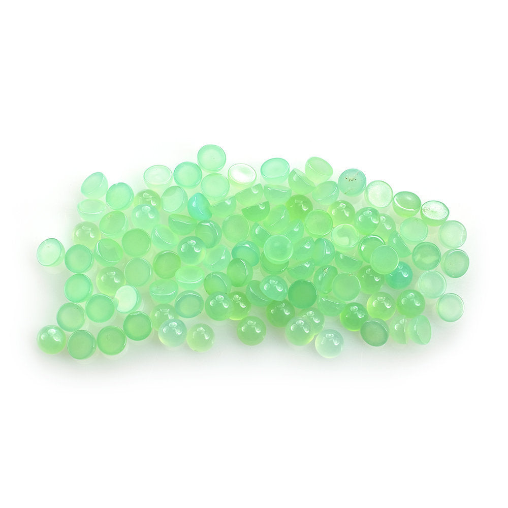 CHRYSOPRASE PLAIN ROUND CAB (A/SEMI-MILKY) (CLEAN) 5X5MM 0.56 Cts.