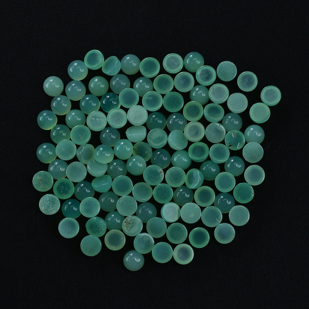 CHRYSOPRASE PLAIN ROUND CAB (A/CLEAN) (OPAQUE) 5X5MM 0.55 Cts.