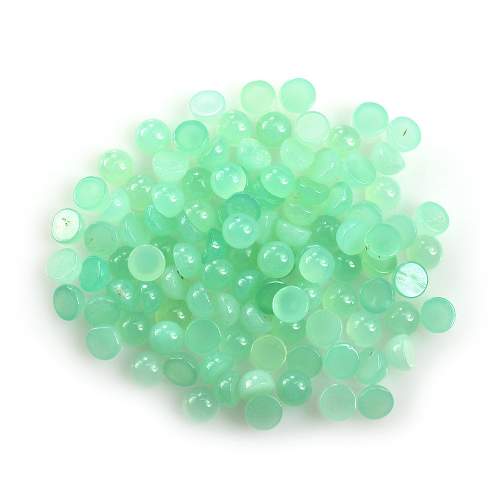 CHRYSOPRASE PLAIN ROUND CAB (A/CLEAN) (OPAQUE) 5X5MM 0.55 Cts.
