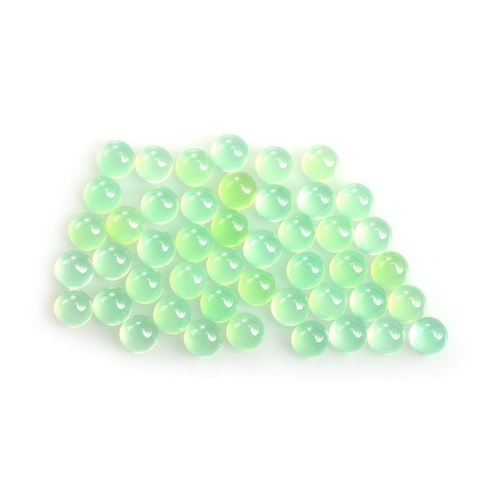 CHRYSOPRASE PLAIN ROUND CAB (A/CELAN) (SEMI-MILKY) 5X5MM 0.55 Cts.