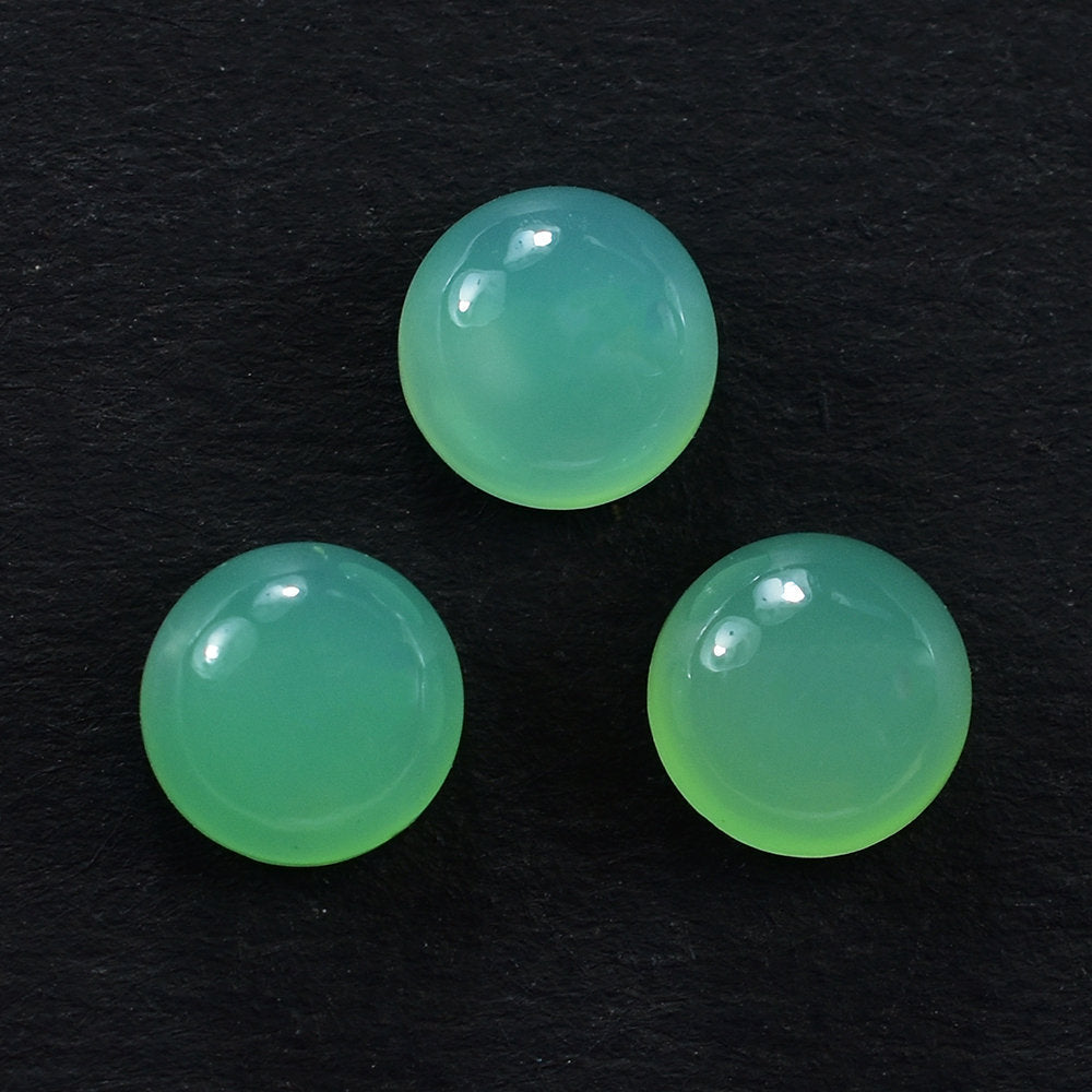 CHRYSOPRASE PLAIN ROUND CAB (AA/CEAN) (OPAQUE) 6X6MM 0.92 Cts.