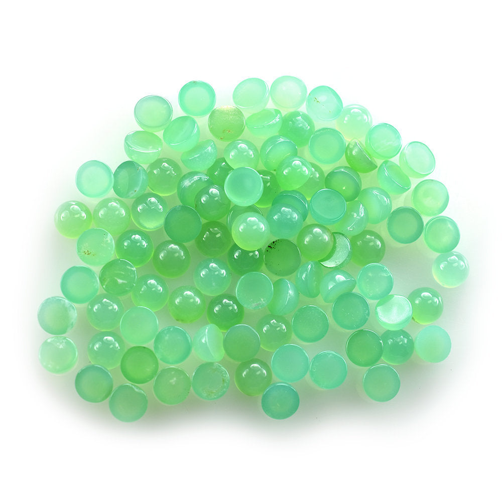 CHRYSOPRASE PLAIN ROUND CAB (AA/CLEAN) (OPAQUE) 5X5MM 0.57 Cts.