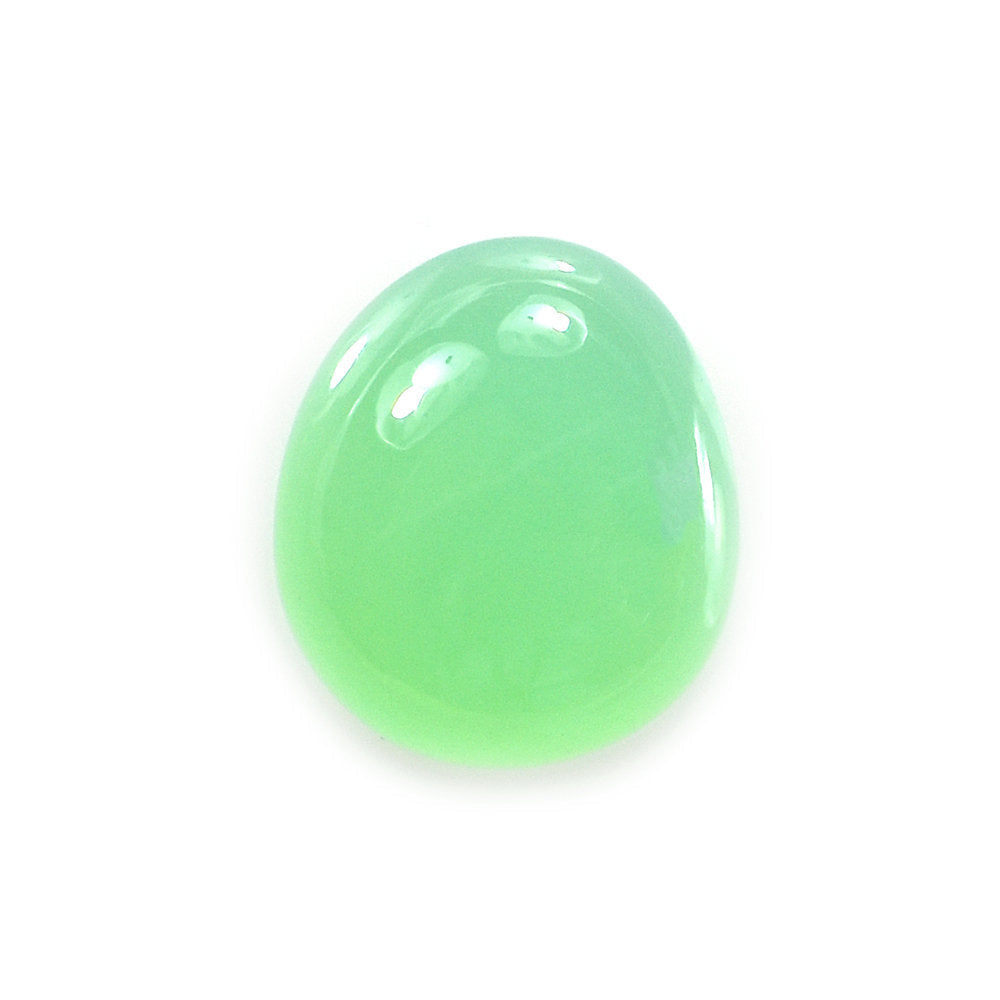 CHRYSOPRASE PLAIN FANCY PEAR CAB (AAA/SEMI-MILKY/CLEAN) 9.30X8.20MM 2.42 Cts.