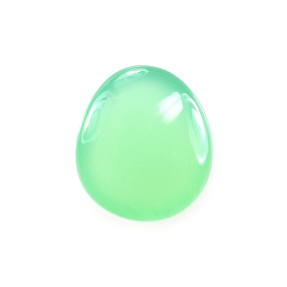 CHRYSOPRASE PLAIN FANCY PEAR CAB (AAA/SEMI-MILKY/CLEAN) 9.30X8.20MM 2.42 Cts.