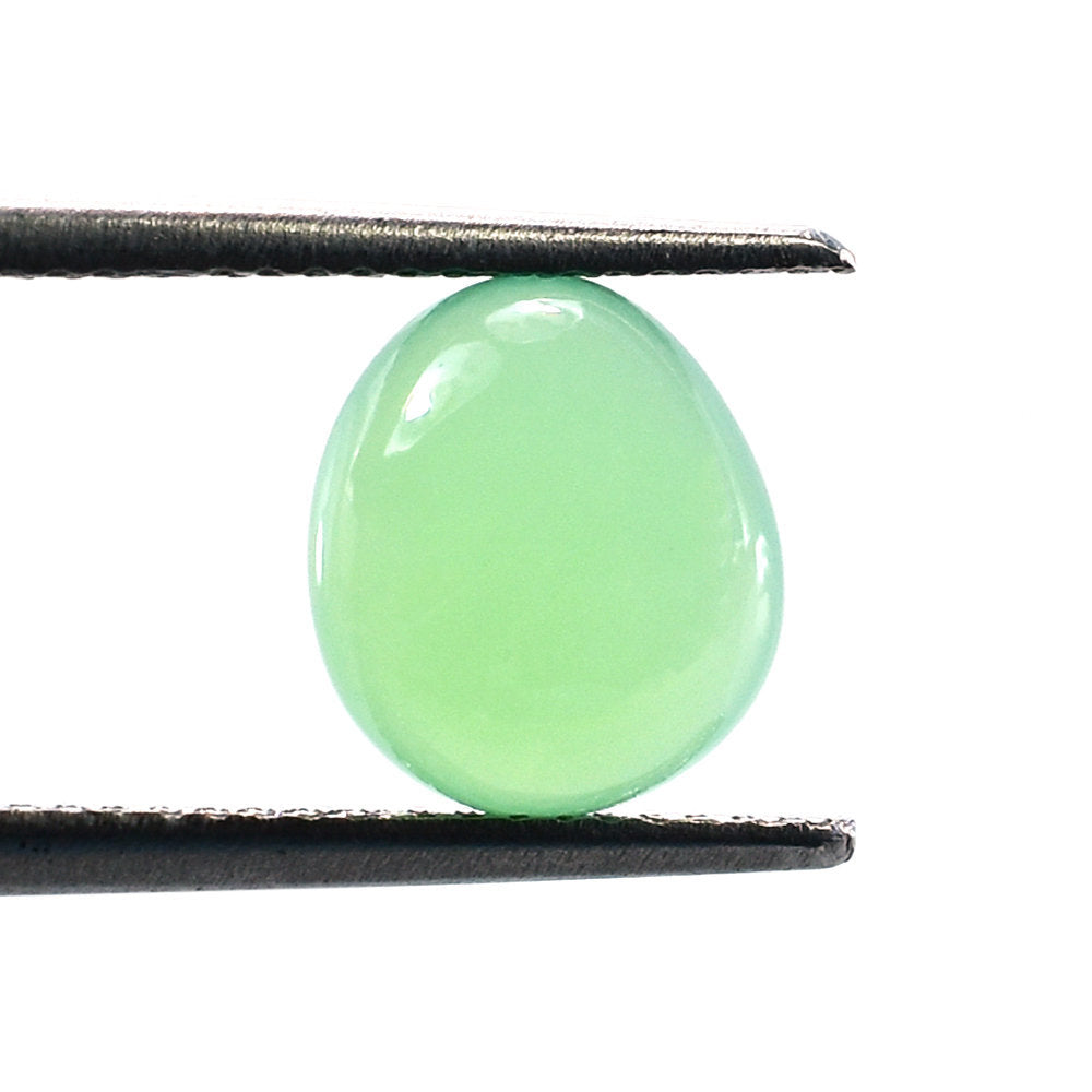 CHRYSOPRASE PLAIN FANCY PEAR CAB (AAA/SEMI-MILKY/CLEAN) 9.30X8.20MM 2.42 Cts.