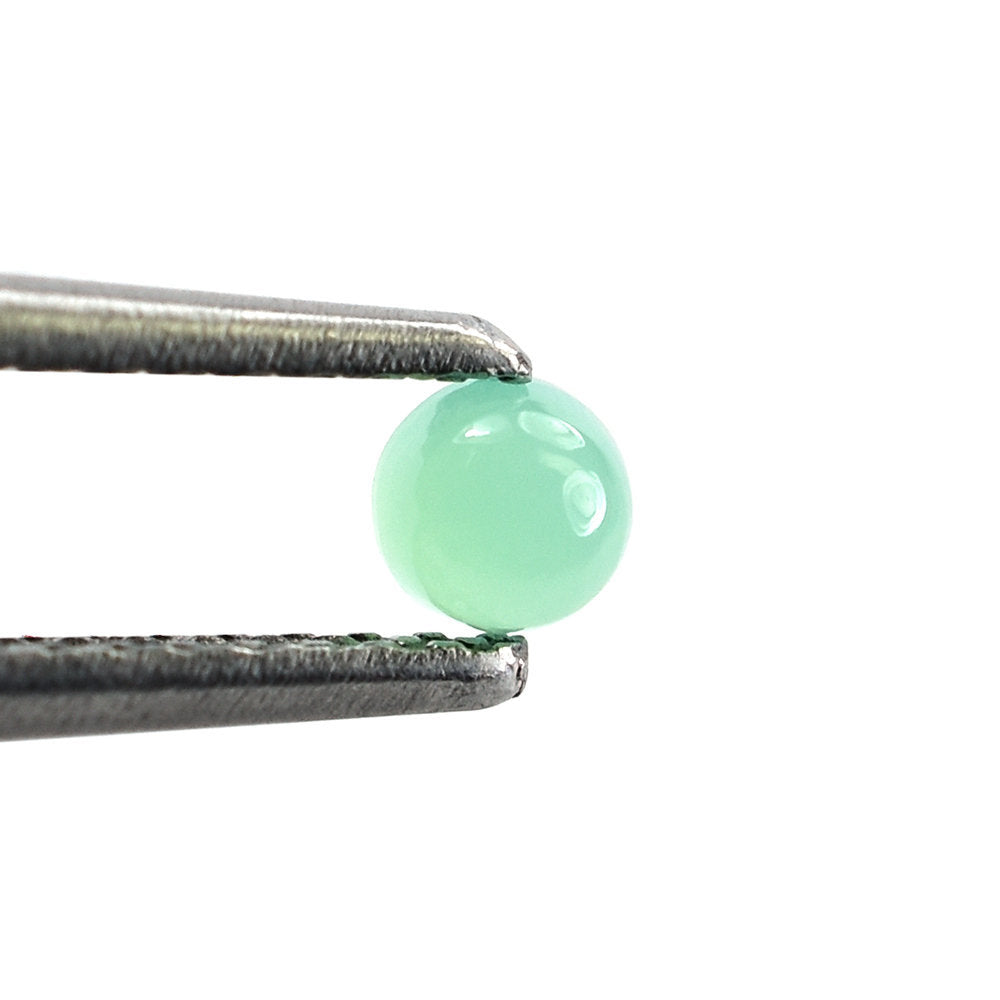 CHRYSOPRASE PLAIN ROUND CAB (AAA) (SEMI-MILKY) 3X3MM 0.15 Cts.
