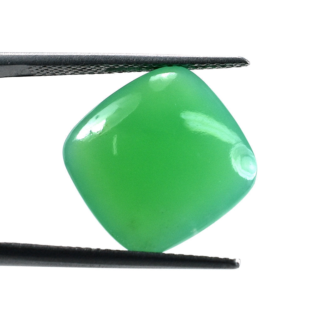 NATURAL CHRYSOPRASE LENTIL CUSHION 14MM 5.95 Cts.