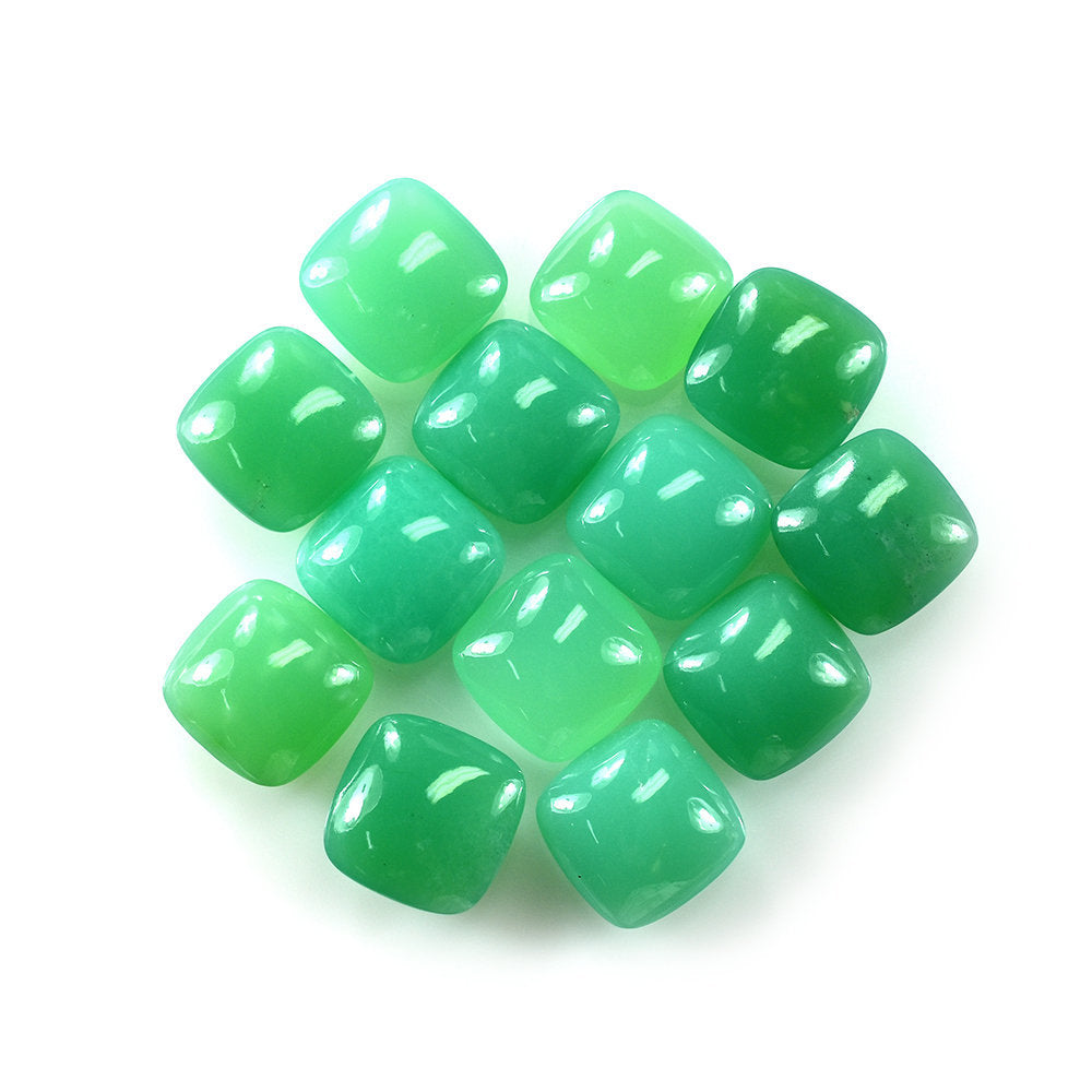 NATURAL CHRYSOPRASE LENTIL CUSHION 14MM 5.95 Cts.