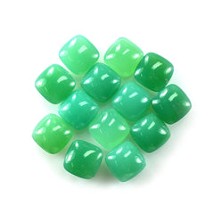 NATURAL CHRYSOPRASE LENTIL CUSHION 14MM 5.95 Cts.