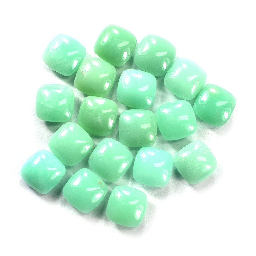 MINT CHRYSOPRASE PLAIN LENTIL CUSHION 10X10MM 3.36 Cts.