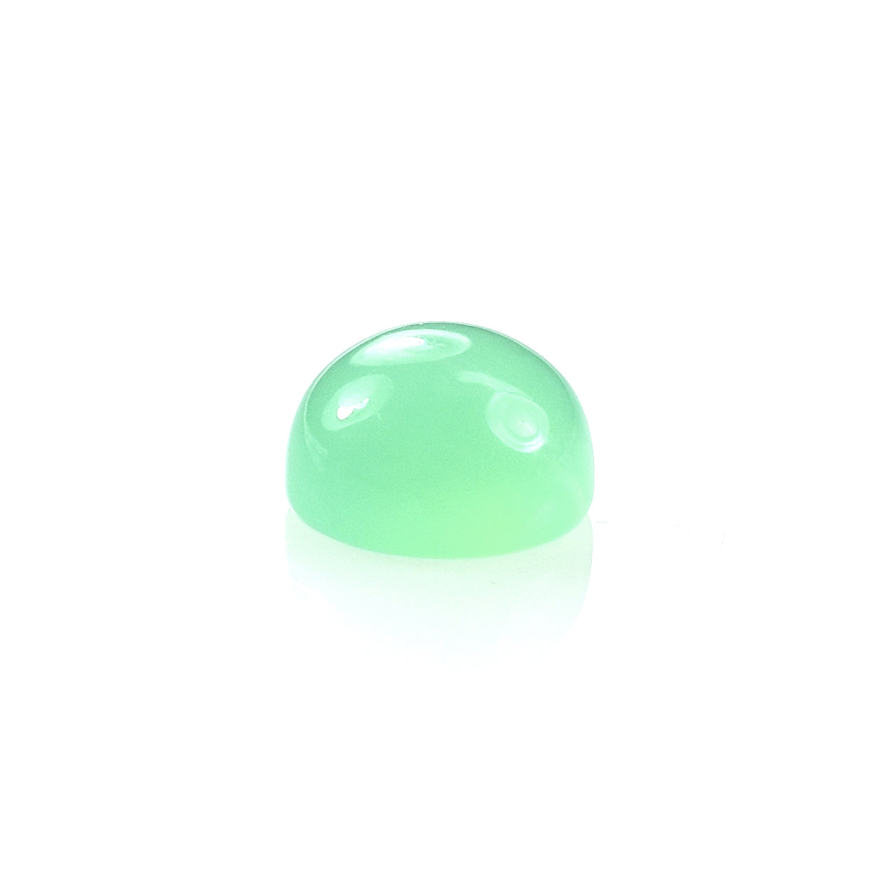 CHRYSOPRASE PLAIN ROUND CAB (AAA/MILKY) 5.00X5.00 MM 0.56 CTS
