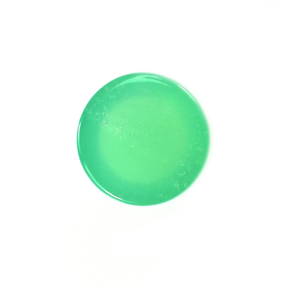 CHRYSOPRASE PLAIN ROUND CAB (AA) (SEMI MILKY) (SI) 5.00 MM 0.57 CTS