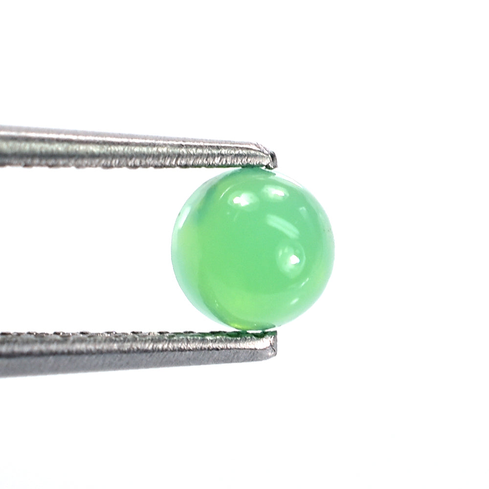 CHRYSOPRASE PLAIN ROUND CAB (AAA/MILKY/SI) 5.00X5.00 MM 0.56 CTS