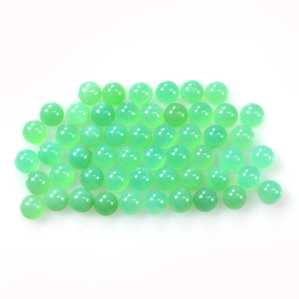 CHRYSOPRASE PLAIN ROUND CAB (AAA/MILKY/SI) 5.00X5.00 MM 0.56 CTS