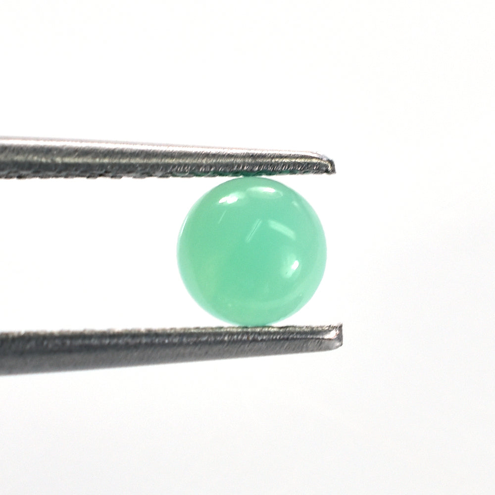 CHRYSOPRASE PLAIN ROUND CAB (GREEN) (AA/OPAQUE) 5.00X5.00 MM 0.44 CTS