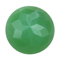 CHRYSOPRASE CHECKER ROUND CAB 14MM 6.19 Cts.