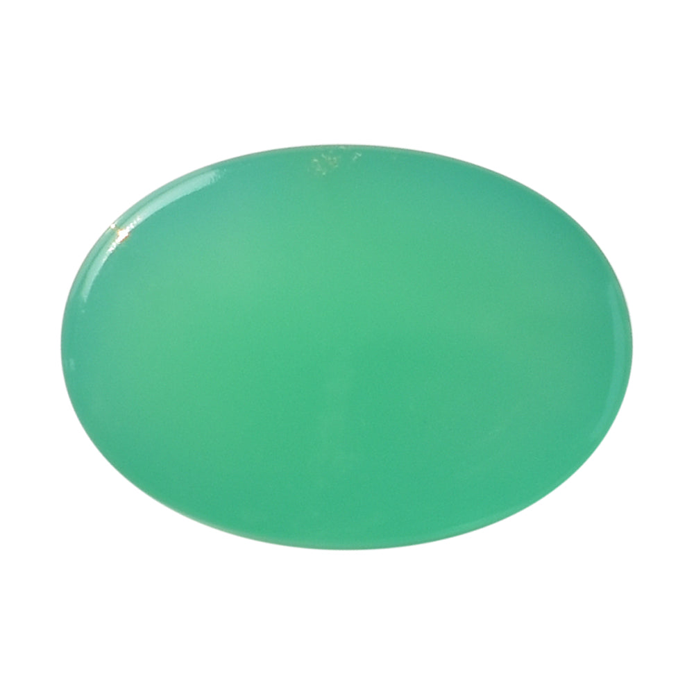 CHRYSOPRASE PLAIN OVAL CAB (DARK/OPAQUE) 14.00X10.00 MM 6.50 Cts.