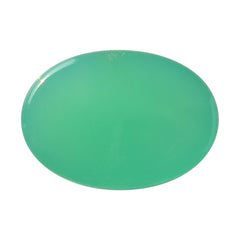 CHRYSOPRASE PLAIN OVAL CAB (DARK/OPAQUE) 14.00X10.00 MM 6.50 Cts.