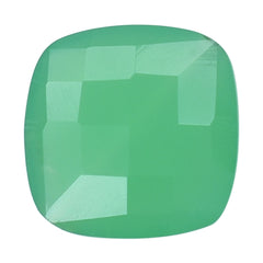 CHRYSOPRASE CHESS CUT BRIOLETTE CUSHION (FULL DRILL) 8MM 1.91 Cts.