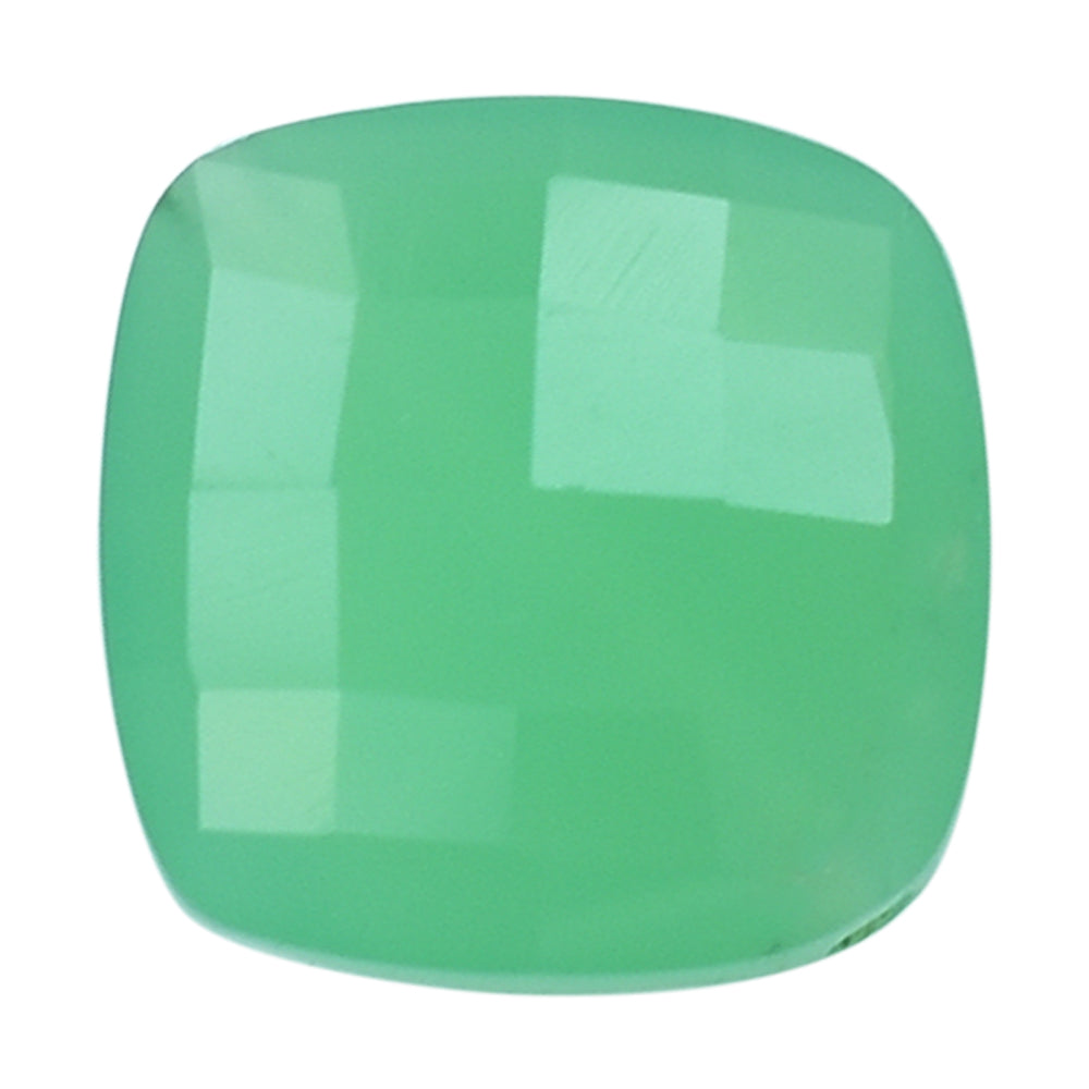 CHRYSOPRASE CHESS CUT BRIOLETTE CUSHION (FULL DRILL) 8MM 1.91 Cts.