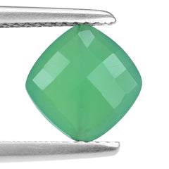 CHRYSOPRASE CHESS CUT BRIOLETTE CUSHION (FULL DRILL) 8MM 1.91 Cts.