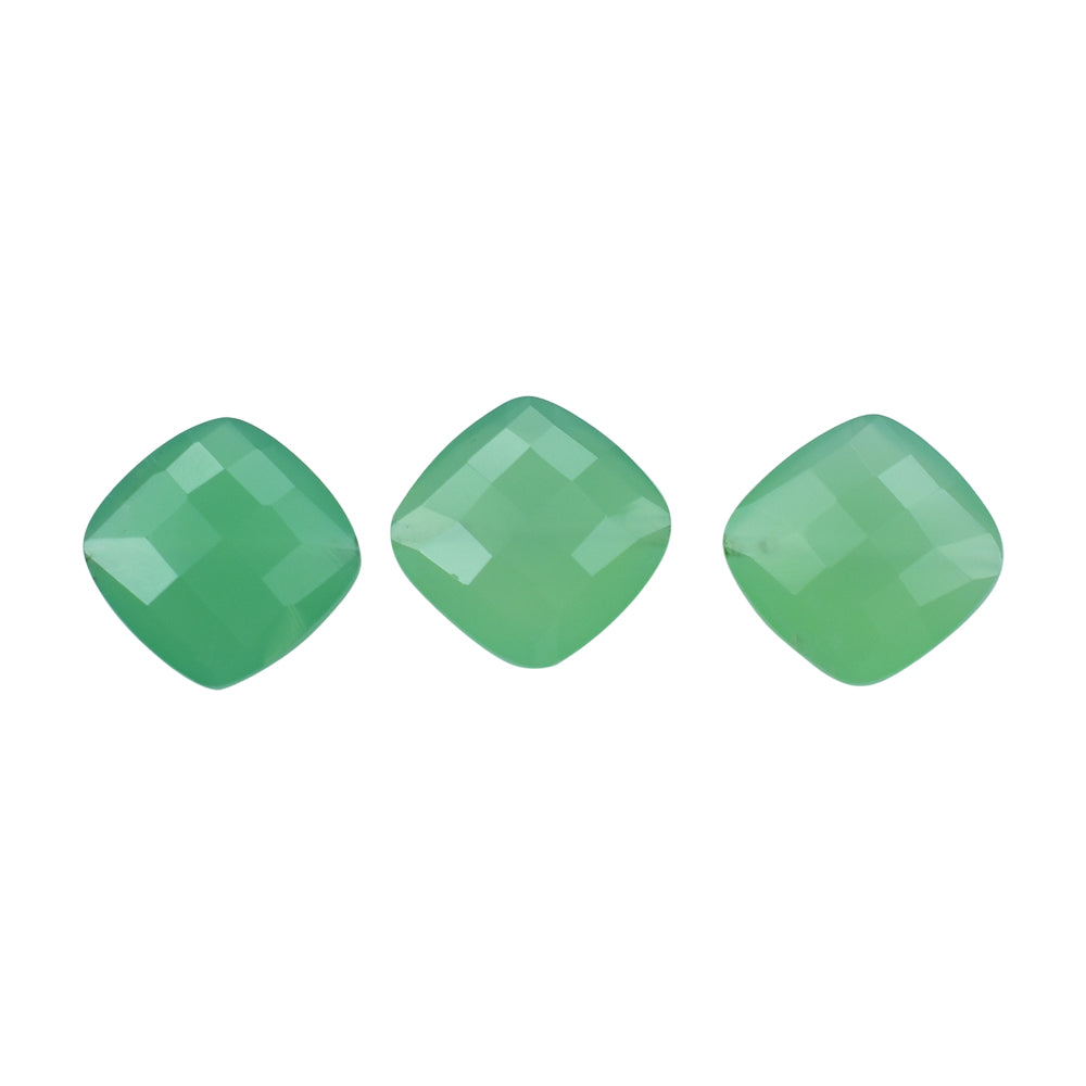 CHRYSOPRASE CHESS CUT BRIOLETTE CUSHION (FULL DRILL) 8MM 1.91 Cts.