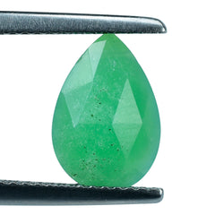 CHRYSOPRASE ROSE CUT BRIOLETTE PEAR (SIDE DRILL) 11X7.50MM 2.13 Cts.