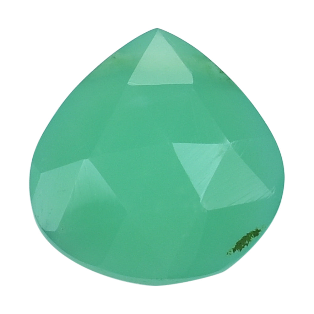 CHRYSOPRASE ROSE CUT BRIOLETTE HEART (FULL DRILL) 10MM 2.89 Cts.