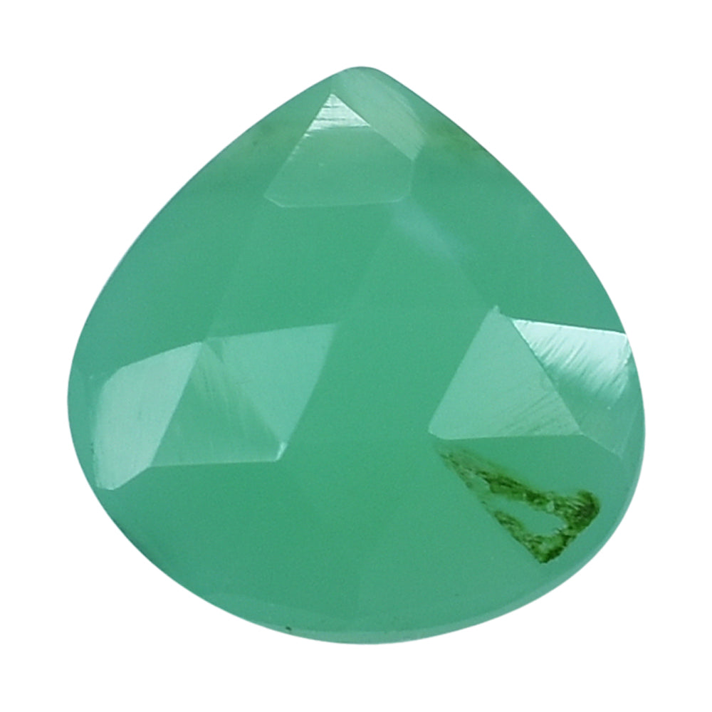 CHRYSOPRASE ROSE CUT BRIOLETTE HEART (FULL DRILL) 10MM 2.89 Cts.