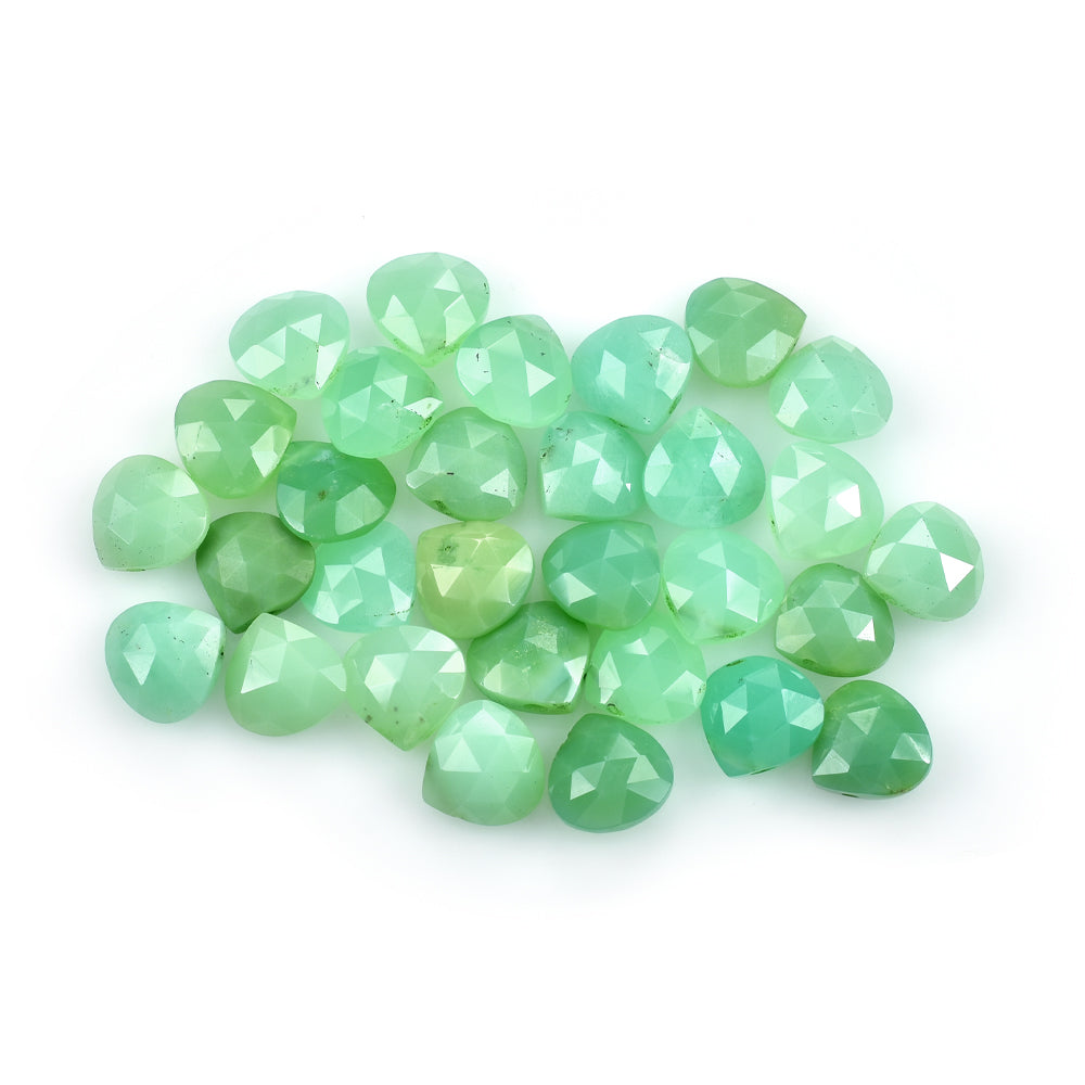 CHRYSOPRASE ROSE CUT BRIOLETTE HEART (FULL DRILL) 10MM 2.89 Cts.