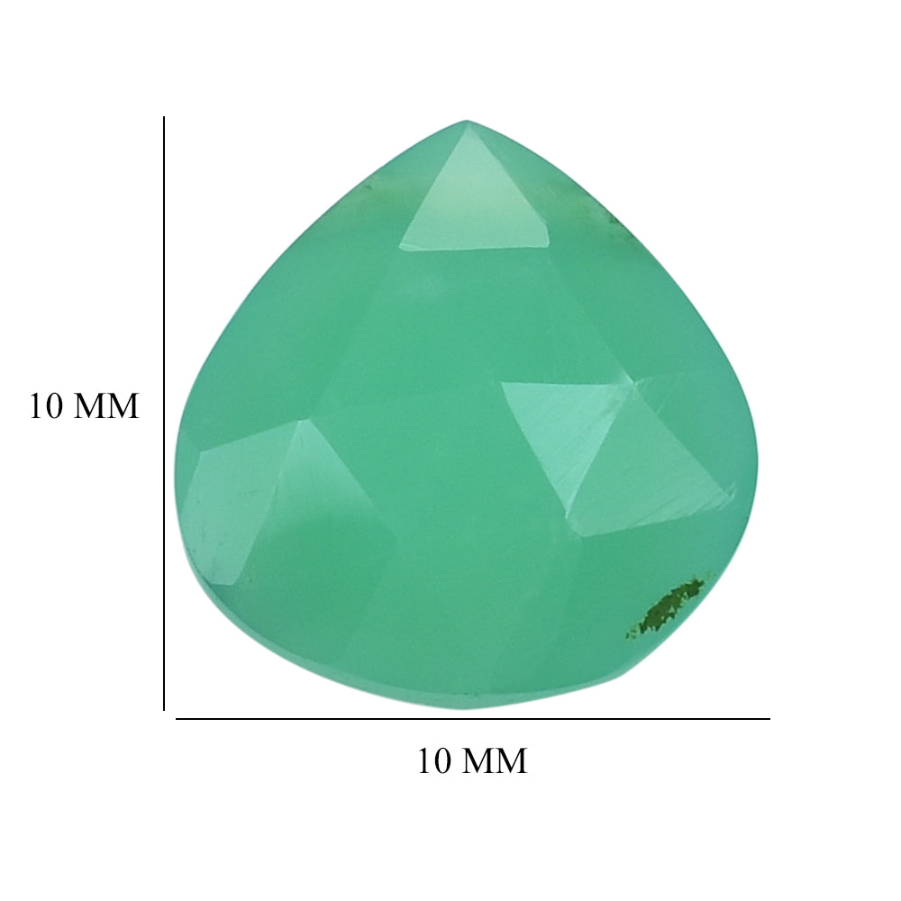 CHRYSOPRASE ROSE CUT BRIOLETTE HEART (FULL DRILL) 10MM 2.89 Cts.