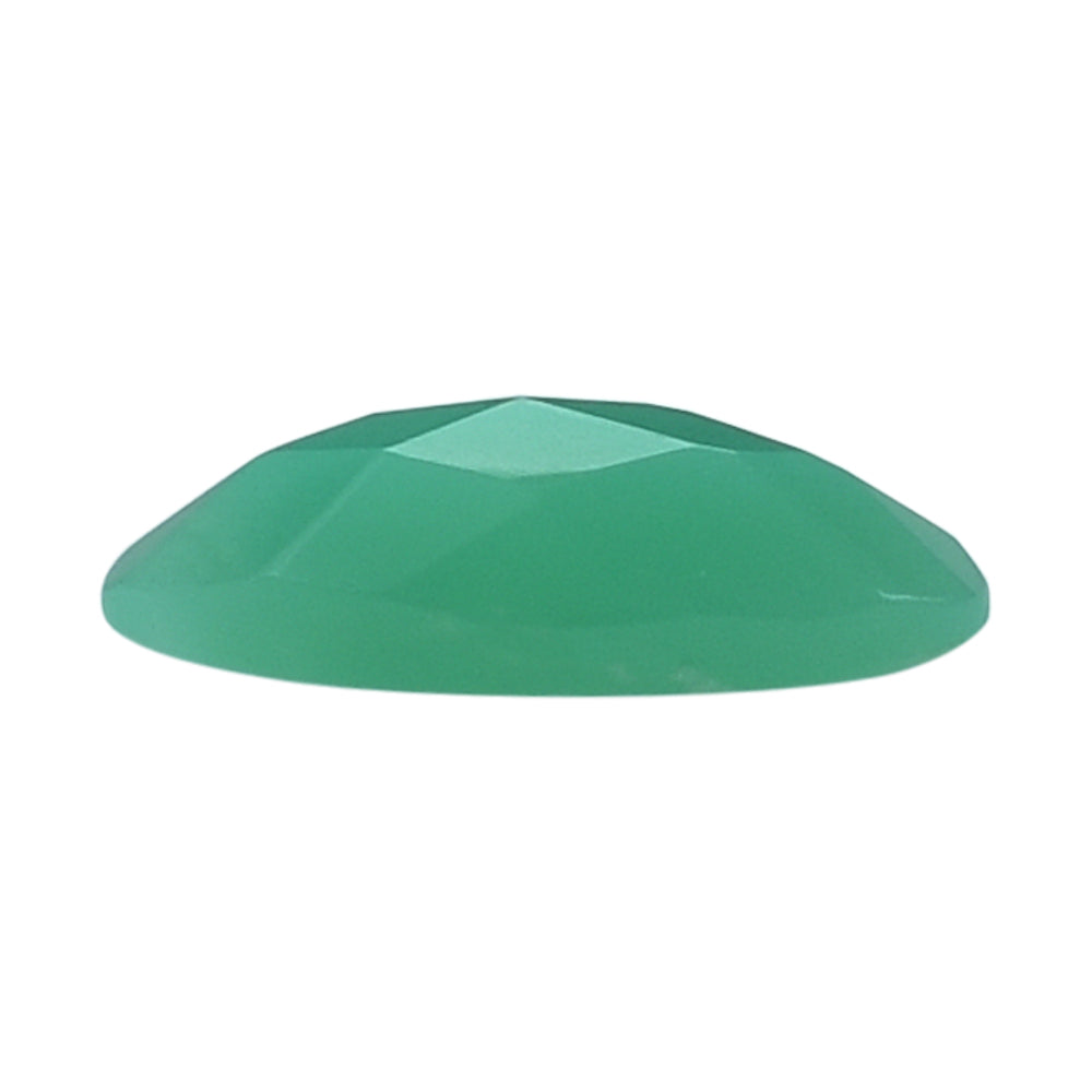 NATURAL CHRYSOPRASE CHECKER CUT OVAL CAB 8X4MM 0.53 Cts.
