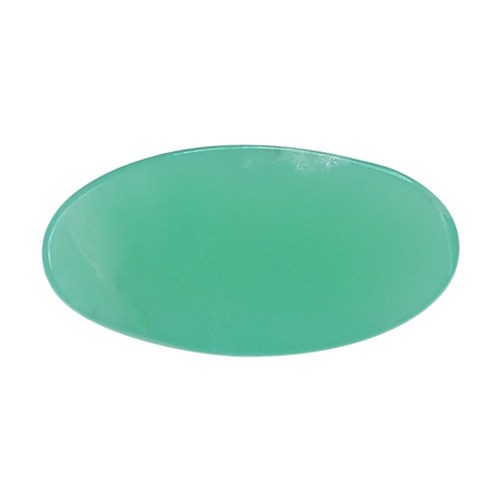 NATURAL CHRYSOPRASE CHECKER CUT OVAL CAB 8X4MM 0.53 Cts.