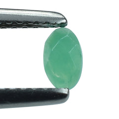 NATURAL CHRYSOPRASE CHECKER OVAL CAB 5X3MM 0.20 Cts.