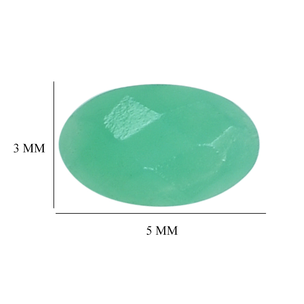 NATURAL CHRYSOPRASE CHECKER OVAL CAB 5X3MM 0.20 Cts.
