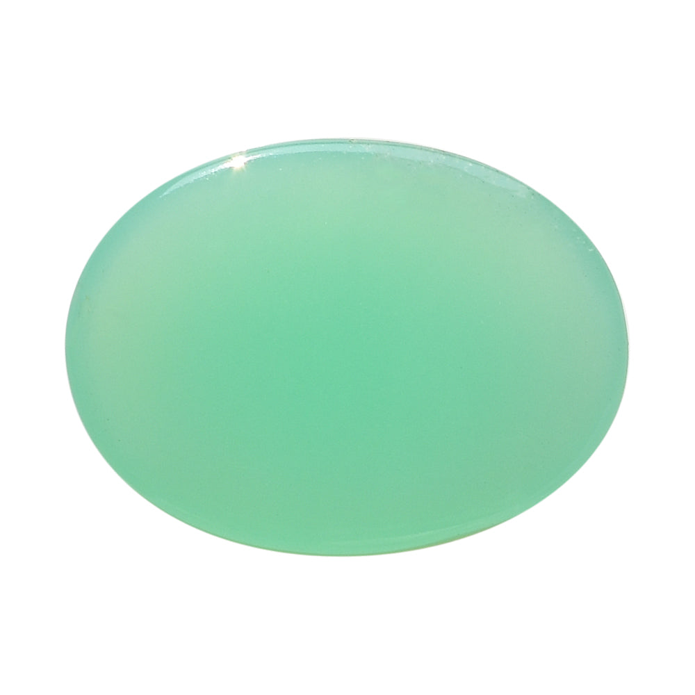 NATURAL CHRYSOPRASE FLAT OVAL CAB 20X15MM 10.90 Cts.