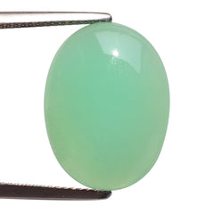 NATURAL CHRYSOPRASE FLAT OVAL CAB 20X15MM 10.90 Cts.