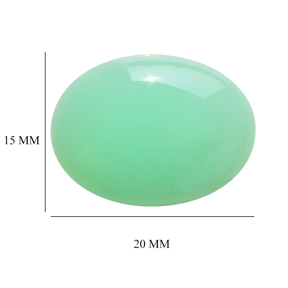 NATURAL CHRYSOPRASE FLAT OVAL CAB 20X15MM 10.90 Cts.
