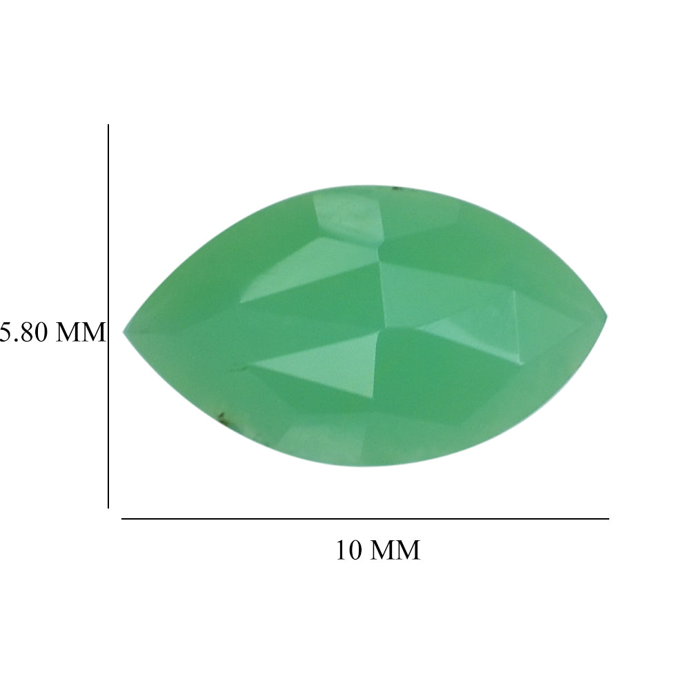 NATURAL CHRYSOPRASE ROSE CUT MARQUISE CAB 10X5.80MM 1.15 Cts.