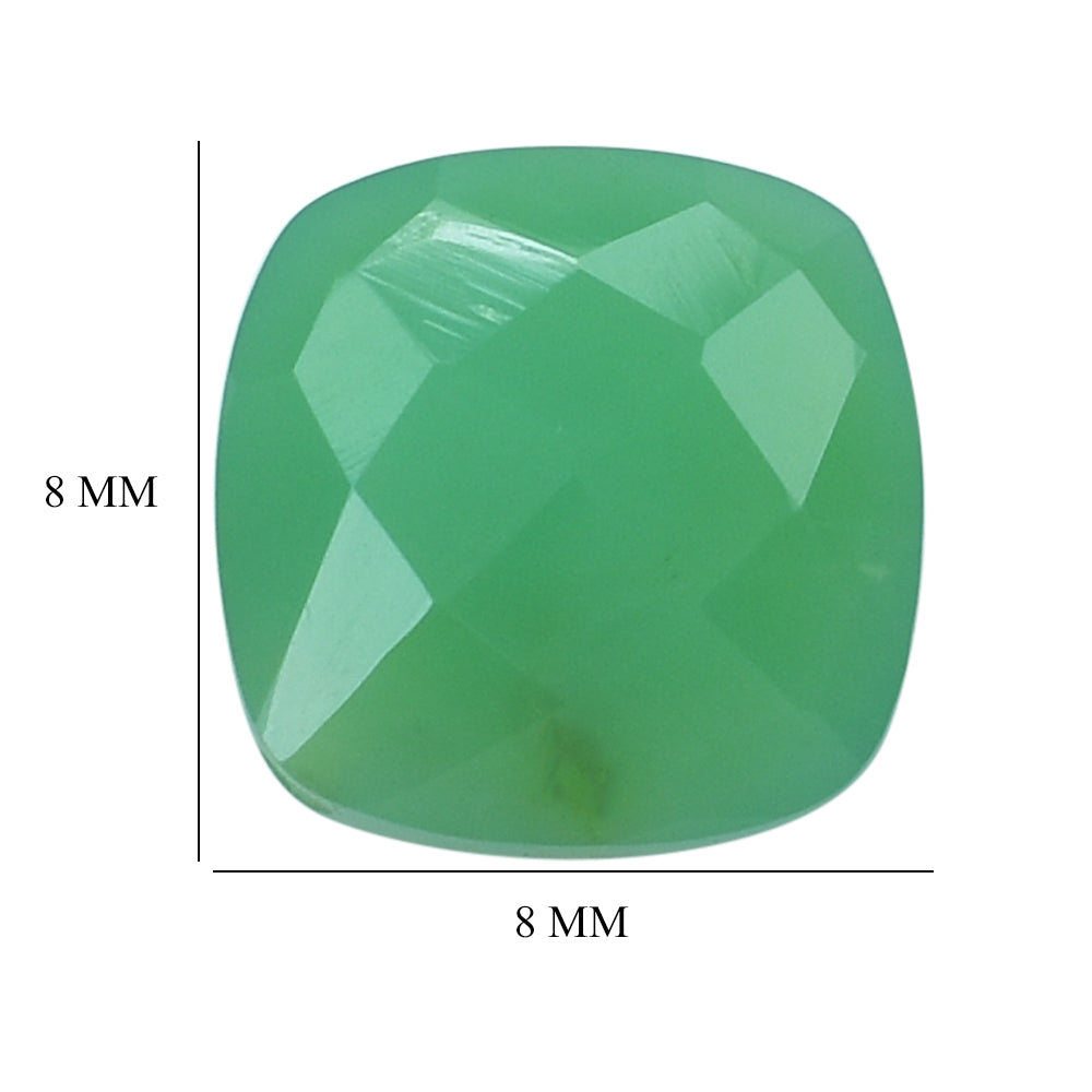 NATURAL CHRYSOPRASE IRREGULAR CUT BRIOLETTE CUSHION (H/D) 8.00MM 2.01 Cts.