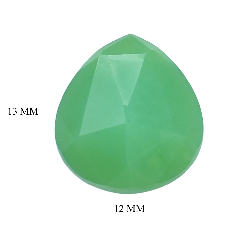 CHRYSOPRASE BRIOLETTE PEAR (FULL DRILL) 13X12MM 5.62 Cts.