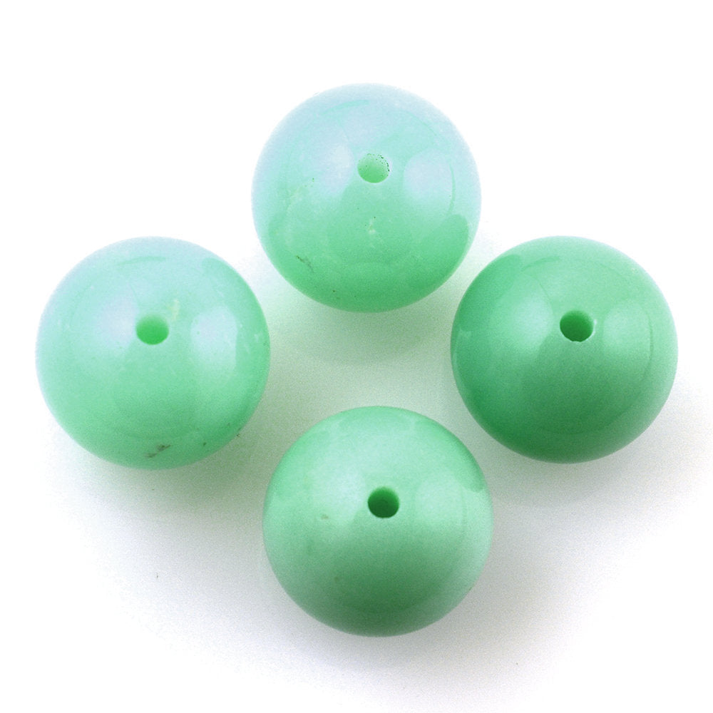 NATURAL MINT CHRYSOPRASE PLAIN BALLS (FULL DRILL 1.50MM) 12MM 10.77 Cts.